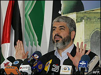 Khaled Meshaal, líder político do Hamas, durante entrevista em Damasco, no dia 1º de março