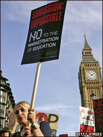 学生抗议大学收费