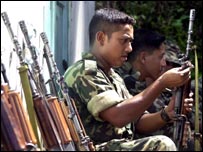 आइज़ोल में एक सुरक्षाकर्मी