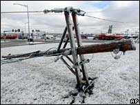Poste de transmissão de eletricidade em Buffalo, NY