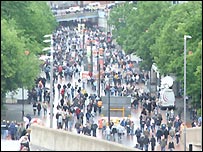 Fans arriving at Wembley