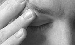 Woman with pained expression