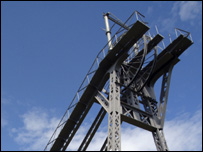 The shaft pulley wheels at F-Pit