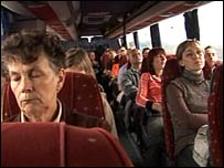 Bus carrying migrant workers from Poland