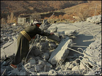 Área atingida por bombardeio turco no norte do Iraque