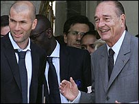 Zinedine Zidane Jacques Chirac ile 