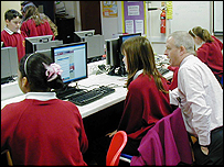 Ely College pupils with Patrick Davies