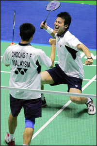 马拉西亚选手钟腾福和李万华