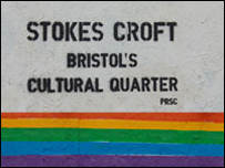 Graffiti at a site in Stokes Croft