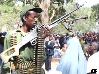 سرباز اتيوپی در شهر کيسمائو