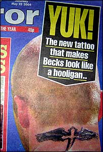 David Beckham e sua nova tatuagem