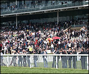 Crowds at York's Knavesmire racecourse