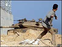 Tanque israelense na Faixa de Gaza