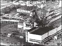 Чорнобильська АЕС після вибуху 