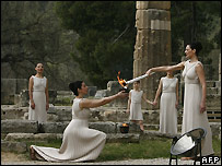 Lễ thắp đuốc tại Olympia, Hy Lạp ngày 24.3.08