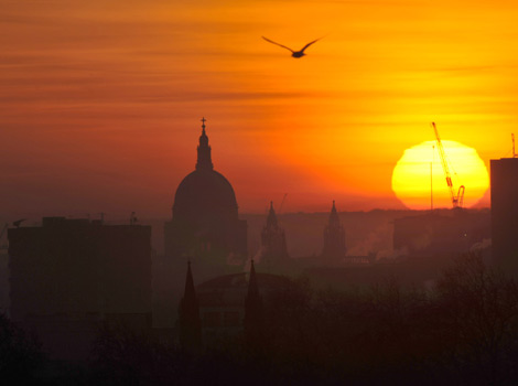 St Paul's Cathedral in London at dawn