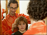 آرایشگر و مشتری