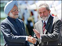 Manmohan Singh e Luiz Inácio Lula da Silva