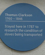 Plaque commemorating Thomas Clarkson