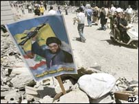 تصوير حسن نصرالله در مناطق جنگ زده