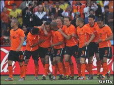 فرحة لاعبي هولندا