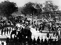 Elephant procession through Delhi to the great Durbar held to celebrate the coronation of Edward VII.(Getty Images/Hulton|Archive)