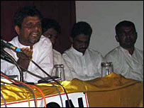 MP Ranaweera Pathirana at the press briefing (photo Gnanasiri Koththigoda)