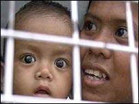 مهاجر خارجی در اردوگاه مهاجران