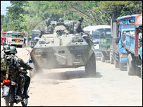 Sri Lanka armoured vehicles in Batticaloa - file photo