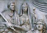 The apotheosis (transformation into gods) of Antoninus Pius and his wife Faustina; sculpted relief, c.AD 161