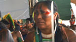 The Kayapo and other tribes of the Xingu river hold a protest against a proposed dam on the river.