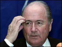 O presidente da FIFA, Joseph Blatter