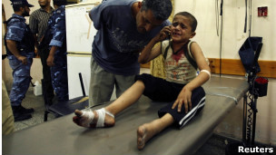 Menino palestino ferido em ataque (fotop: Reuters)