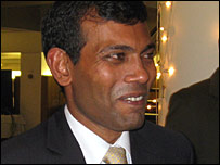President Mohamed Nasheed in London (file photo: by Saroj Pathirana)