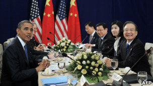 奧巴馬(左)與溫家寶於柬埔寨舉行雙邊會談(20/11/2012)