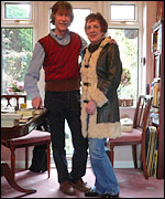 Tony and Jenny in 60s tank top and leather coat