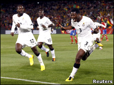 فرحة لاعبي غانا