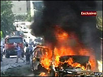 Imagem de TV feita no local do ataque