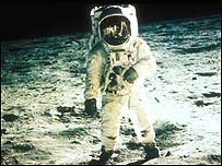 Buzz Aldrin on the moon c/o PA Images