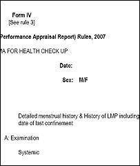 Formulário pede 'histórico menstrual detalhado'