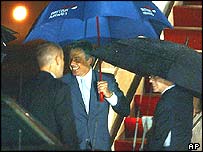 Tony Blair ao chegar aos EUA