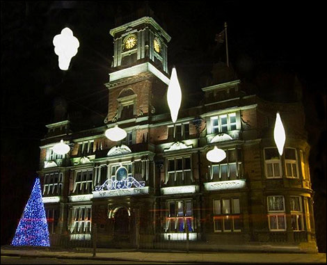 Christmas lights at Blackpool Town Hall. Picture sent in by John Kelly.