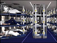 Segundo projeto da Lufthansa, os passageiros ficariam em treliches