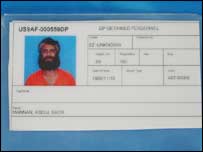 گوانتانامو قیدخانے کیمپ ایکسرے کا کارڈ