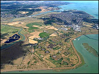 Aerial view of West Canvey Marsh