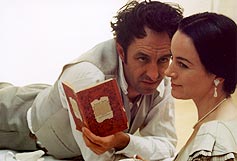 Image: Amanda Drew as Emma and Simon Thorp as Leon in Madame Bovary - Breakfast with Emma. Photograph by Mark Pennington