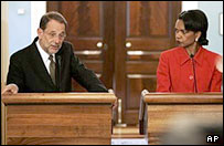 خاوير سولانا و کاندوليزا رايس