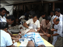 Wounded in the hospital