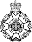 Royal Army Chaplains Department badge, consisting of a cross encircled by a wreath with a crown above it and the words 'In This Sign Conquer'