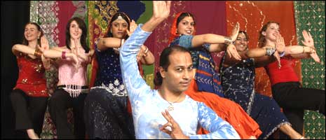 Zoobin Surty and Bollywood dancers